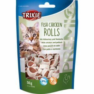 Kattesnacks Trixie Premio ruller m/kylling & laks 50 g
